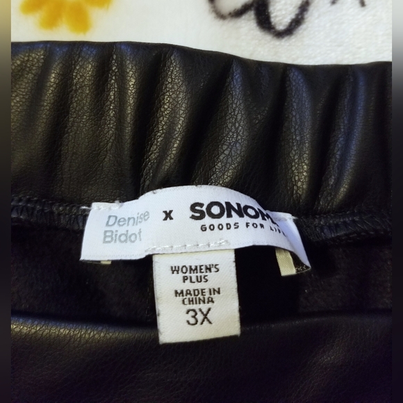 Sonoma x Denise Bidot Vegan Leather Leggings Plus Size 3X Black Pants Faux Moto - Picture 4 of 14